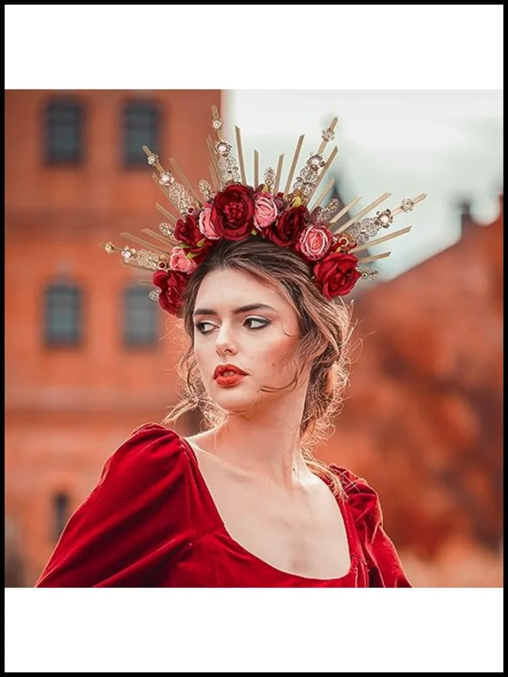 Pink Rose Halo Crown Woodland Flower Headpiece Renfaire Renaissance Cosplay